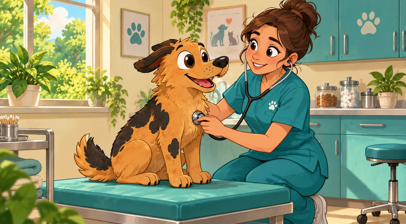 A welcoming illustrated veterinary practice.
