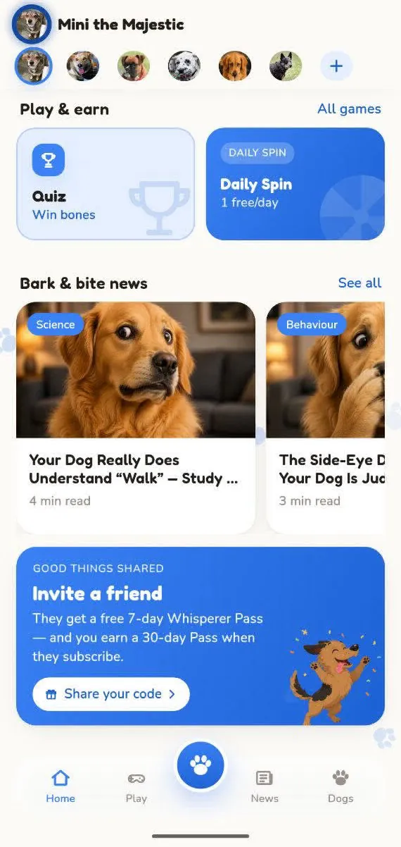 News articles and the invite-a-friend card